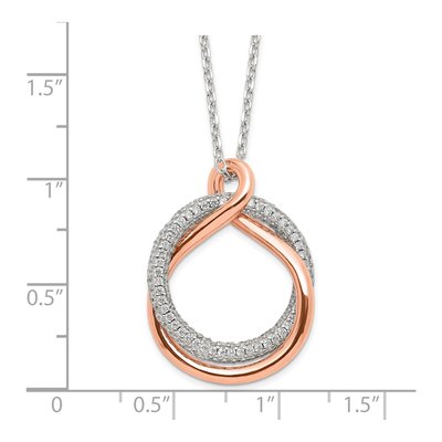 Sterling Silver CZ Twist Necklace – view 3