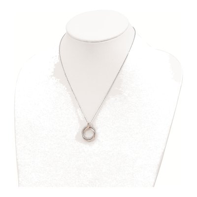 Sterling Silver CZ Twist Necklace – view 4