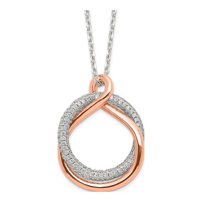Sterling Silver CZ Twist Necklace