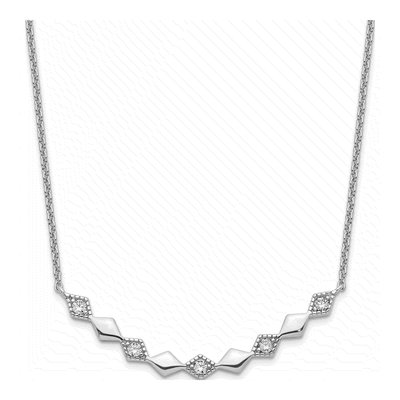 Sterling Silver CZ Shapes Necklace