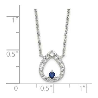 Sterling Silver CZ Teardrop Necklace – view 3
