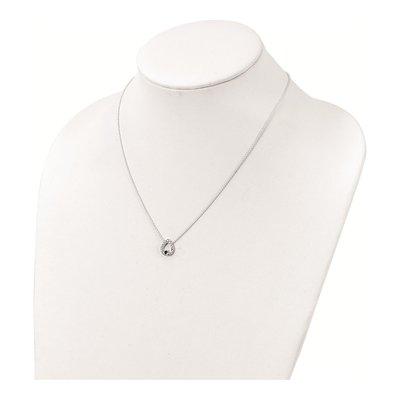 Sterling Silver CZ Teardrop Necklace – view 4