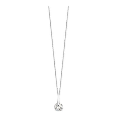 Sterling Silver CZ Fancy Pendant Necklace – view 3