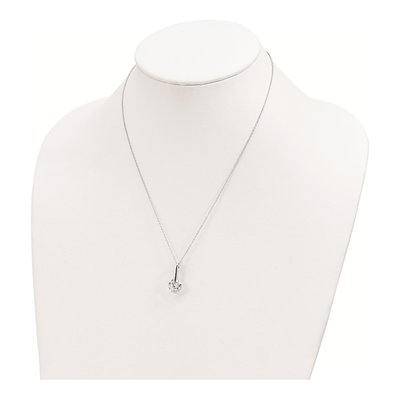 Sterling Silver CZ Fancy Pendant Necklace – view 4