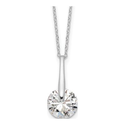 Sterling Silver CZ Fancy Pendant Necklace