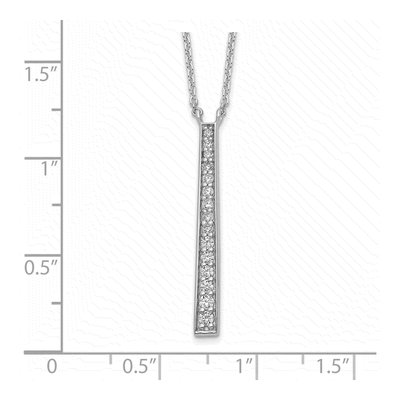 Sterling Silver CZ Tapered Pendant Necklace – view 3