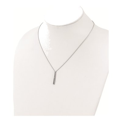 Sterling Silver CZ Tapered Pendant Necklace – view 4