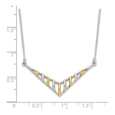 Gold-Plated Sterling Silver V-Shaped Bar Necklace – view 3