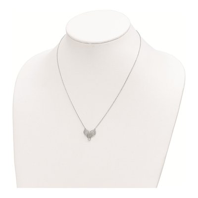 Sterling Silver CZ April Bow Birthstone Necklace – view 4