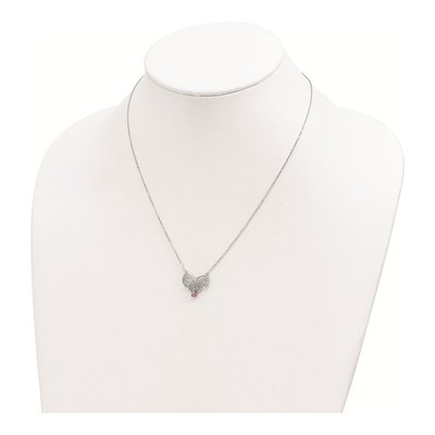 Sterling Silver CZ Bow Necklace – view 4