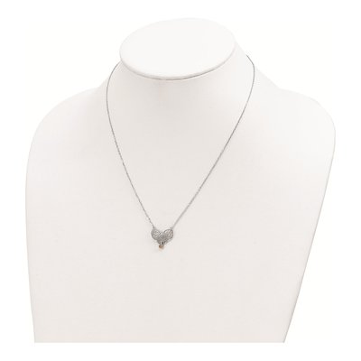 Sterling Silver November Birthstone Bow Necklace – view 4