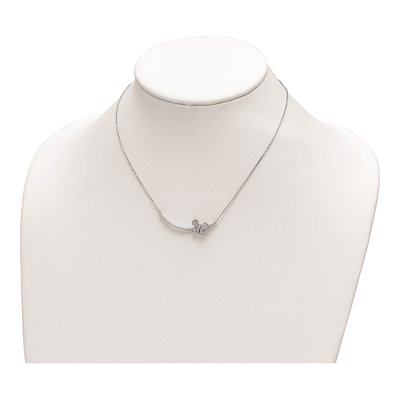 Sterling Silver CZ Butterfly Bar Necklace – view 4