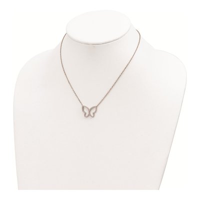 Rose Gold-Plated Sterling Silver CZ Butterfly Necklace – view 4