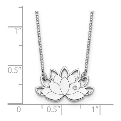 Sterling Silver CZ Lotus Flower Necklace – view 3