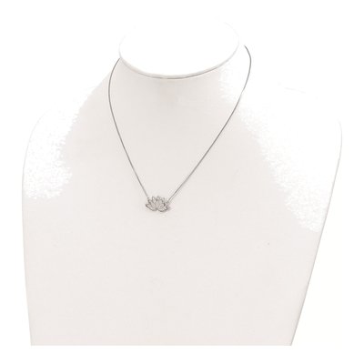 Sterling Silver CZ Lotus Flower Necklace – view 4
