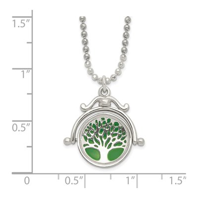 Sterling Silver Reversible Enameled Tree of Life Pendant Necklace – view 3