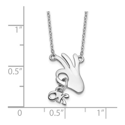 Sterling Silver OK Hand Gesture Necklace – view 3