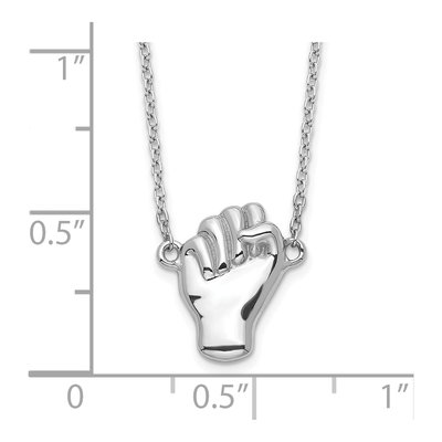 Sterling Silver Fist Necklace – view 3