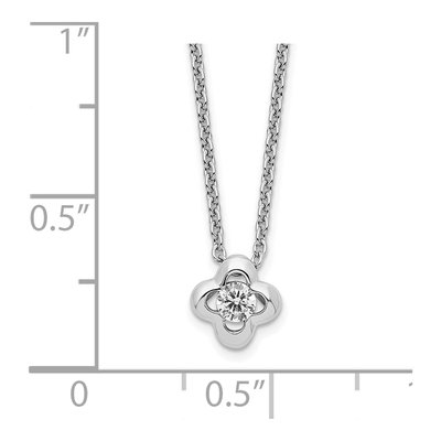 Sterling Silver CZ Flower Necklace – view 3