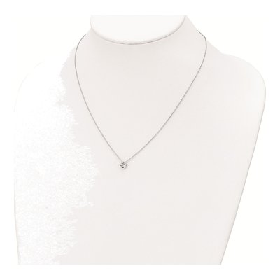 Sterling Silver CZ Flower Necklace – view 4