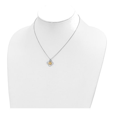 Sterling Silver CZ Floral Necklace – view 4