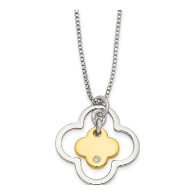 Sterling Silver CZ Floral Necklace