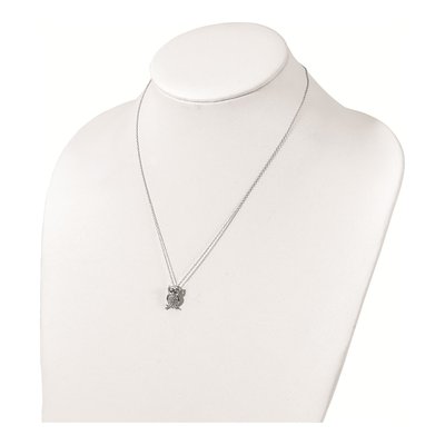Sterling Silver CZ Owl Necklace – view 4