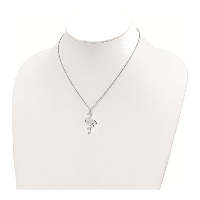 Sterling Silver Flamingo Pendant Necklace – view 4