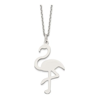 Sterling Silver Flamingo Pendant Necklace
