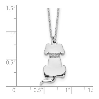 Sterling Silver CZ Dog Necklace – view 3