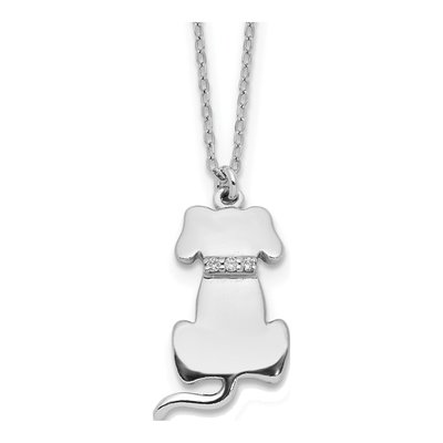 Sterling Silver CZ Dog Necklace