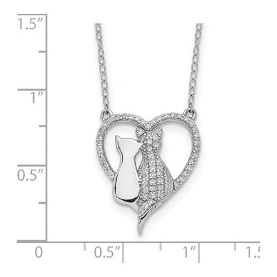 Sterling Silver CZ Cat Necklace – view 3