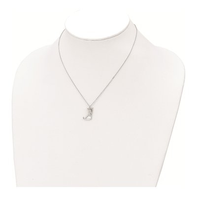 Sterling Silver CZ Heart Cat Necklace – view 4