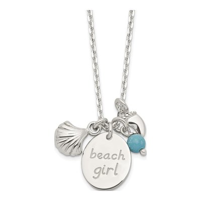 Sterling Silver Turquoise Beach Girl Necklace