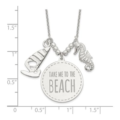 Sterling Silver Take Me to Beach Necklace – view 3