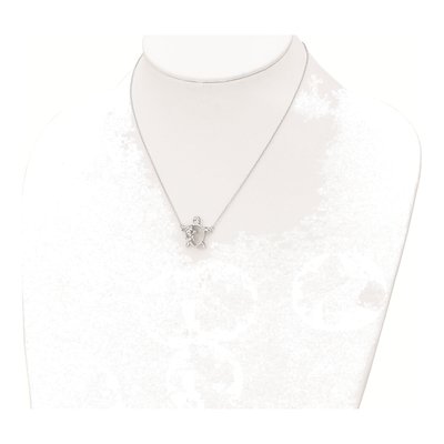 Sterling Silver CZ Turtle Necklace – view 4
