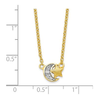 Gold-Plated Sterling Silver CZ Star Moon Necklace – view 3