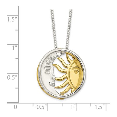 Sterling Silver Sun Moon Necklace – view 3