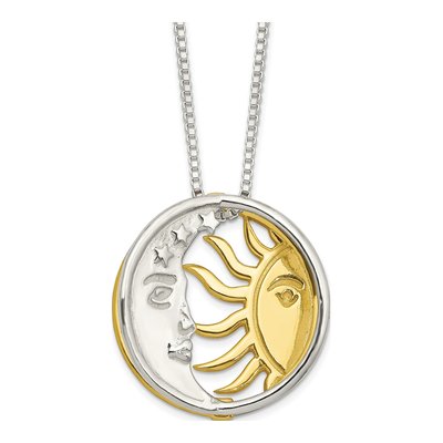 Sterling Silver Sun Moon Necklace