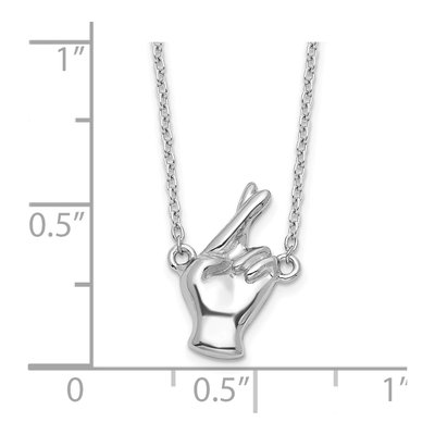 Sterling Silver Fingers Crossed Necklace – view 3