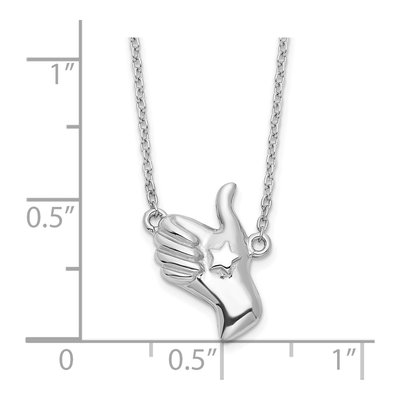 Sterling Silver Thumbs Up Necklace – view 2