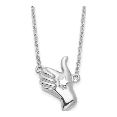 Sterling Silver Thumbs Up Necklace