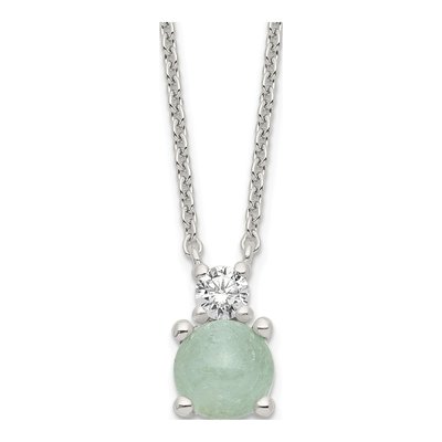 Sterling Silver CZ Quartzite Necklace