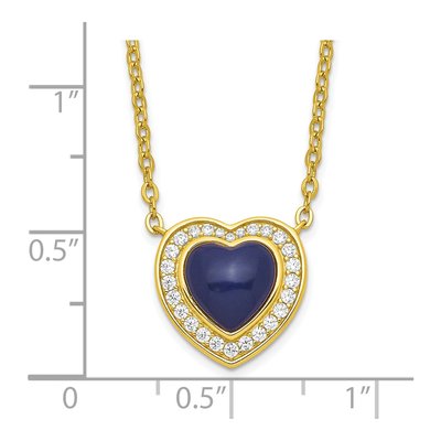 Gold-Plated Sterling Silver CZ Heart Necklace – view 3