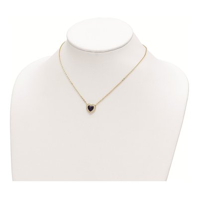 Gold-Plated Sterling Silver CZ Heart Necklace – view 4