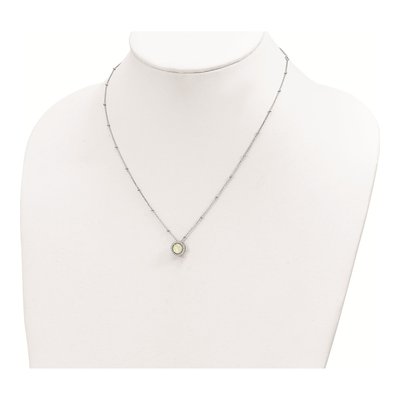 Sterling Silver Lab-Created Opal & CZ Beaded Necklace – view 4