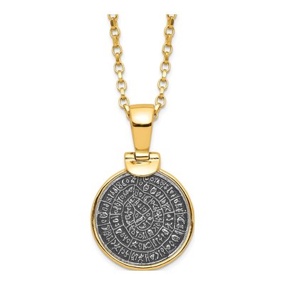 Gold-Plated Sterling Silver Phaistos Coin Necklace