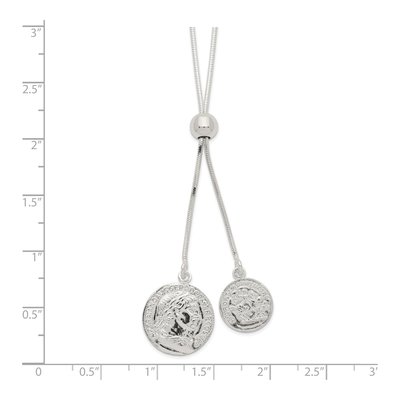 Sterling Silver Medallion Adjustable Necklace – view 3