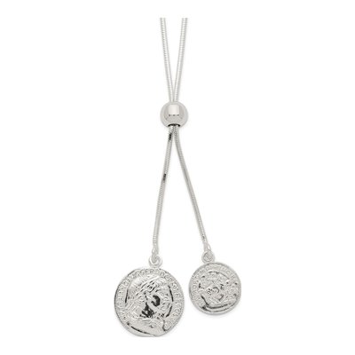 Sterling Silver Medallion Adjustable Necklace