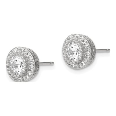 Sterling Silver CZ Necklace & Earring Set, 18in – view 6
